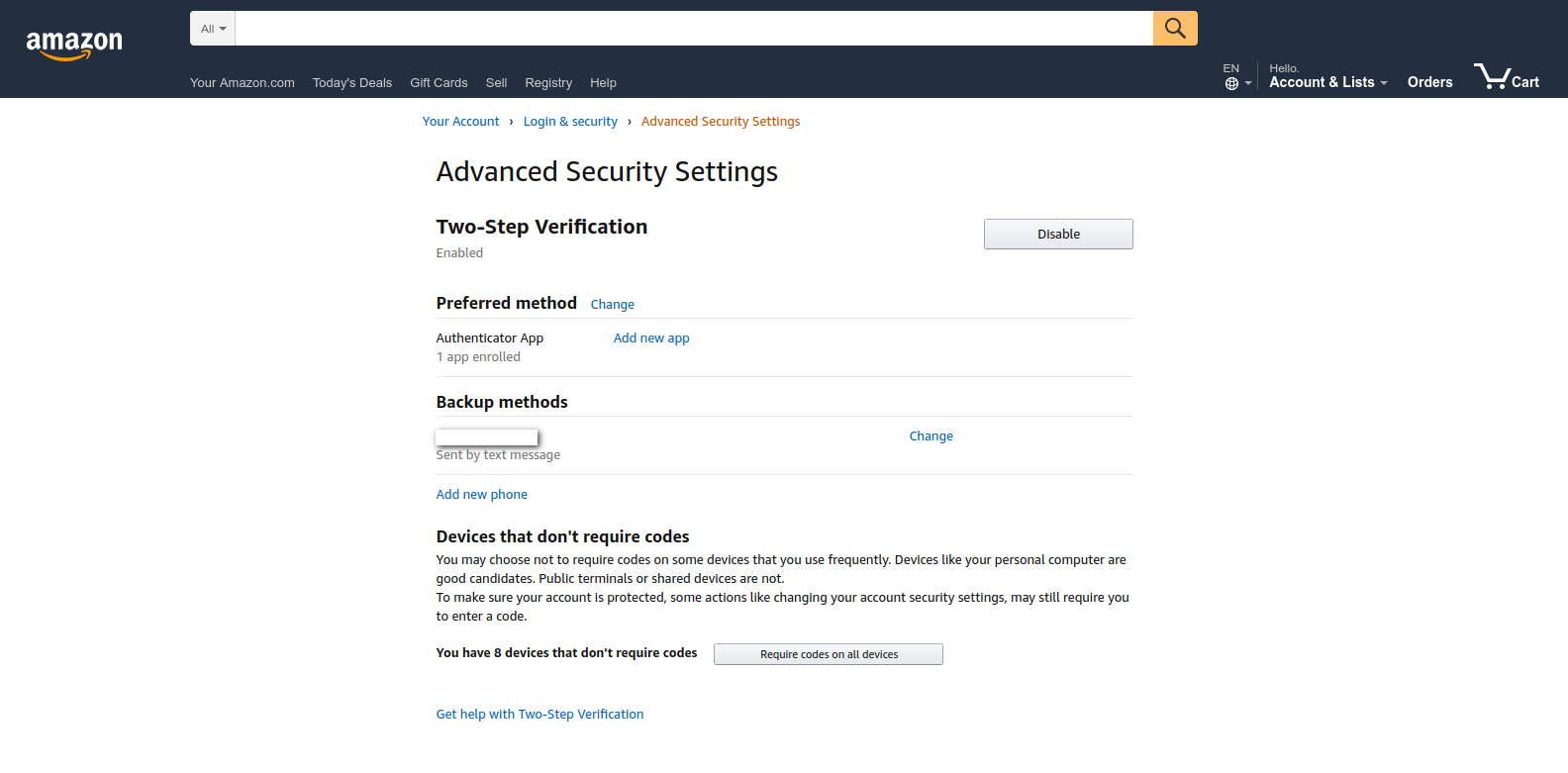 Advanced Security Settings